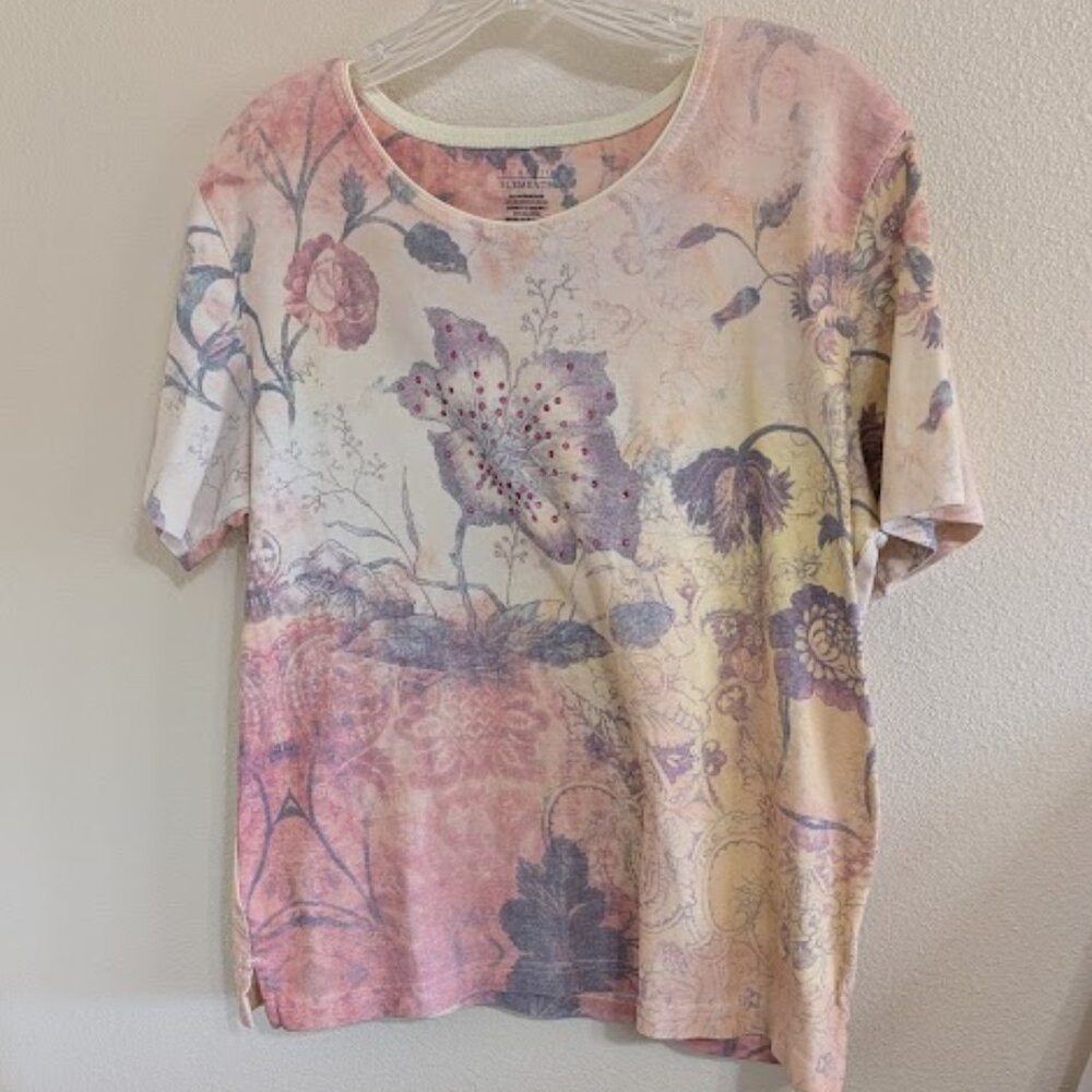 T-Shirt - Classic Elements Cotton Blend patterned - Large